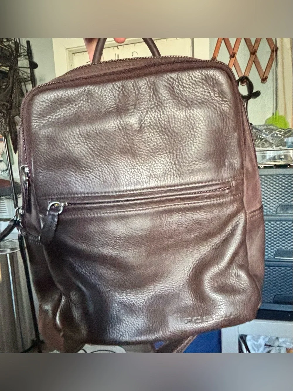 Fossil leather backpack